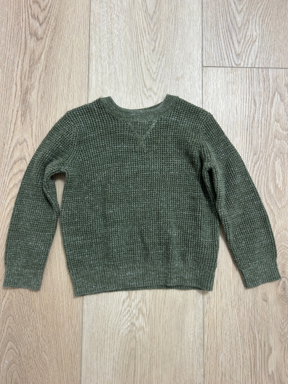 GAP Olive Waffle-Knit Crew Sweater